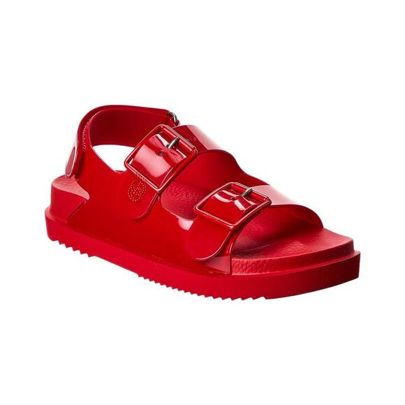 Gucci Double G Rubber Sandal, Red - Picture 1 of 5